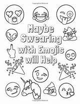 Coloring Emoji Pages Book Adult Emojis Cute Swearing Swear Amazon Word Crazy Template Funny Choose Board sketch template