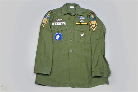 early vietnam war  army spec  special forces fatigue shirt  war