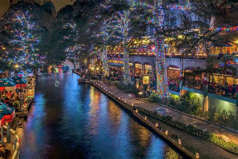 riverwalk christmas lights photograph  steven sparks fine art america