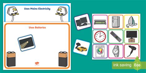 batteries  electricity sorting activity
