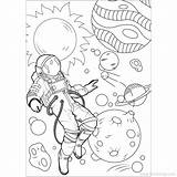 Astronaut Planets Xcolorings Landed sketch template