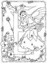 Alphabet Coloring Fairy Pages Fairies Flower Choose Board Kids Printable sketch template