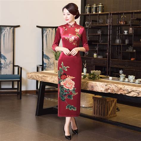 women plus size 4xl chinese traditional qipao satin sexy mandarin asian