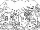 Nativity Coloring Pages Scene Printable Christmas Kids sketch template