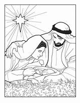 Coloring Nativity Xmas Jesus Pages Baby Christmas Sunday School sketch template