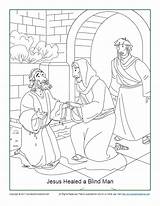 Blind Jesus Man Coloring Healed John Healing Activity Story Born sketch template