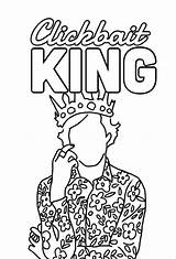 Tiktok Coloring Pages King Printable Clickbait Charli Logo Damelio Kids sketch template