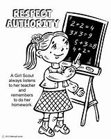 Respect Coloring Authority Scout Girl Daisy Pages Law Petal Scouts Book Petals Makingfriends Activities Kids Worksheets Homework Girls Pink Color sketch template