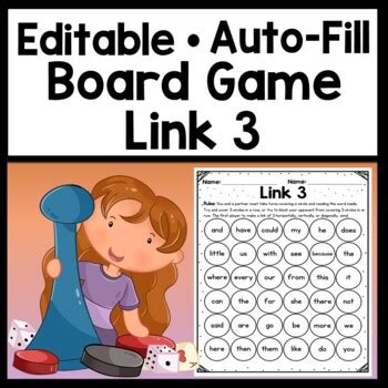editable game board template link  auto fill editable board game