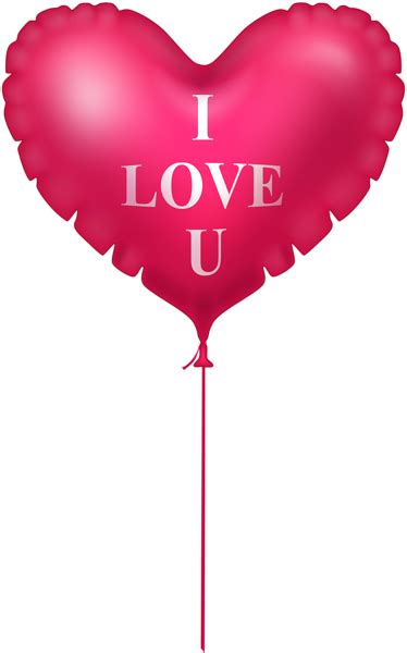 I Love You Pink Heart Balloon Png Image Heart Balloons Pink Heart