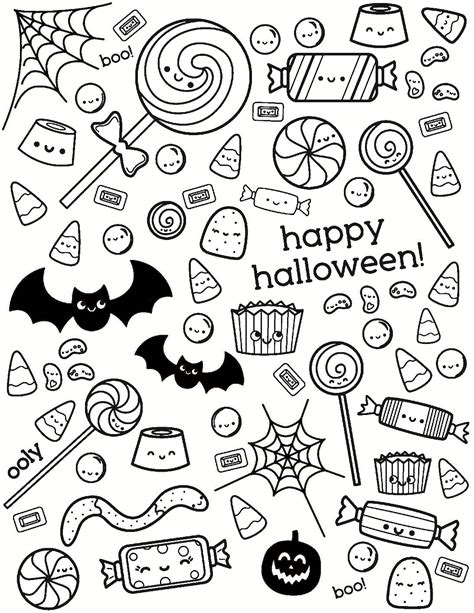 spooky cute halloween coloring pages kids adults printcolorcraft