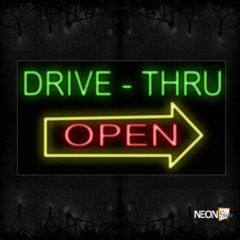 drive  open  arrow sign logo neon sign neonsigncom