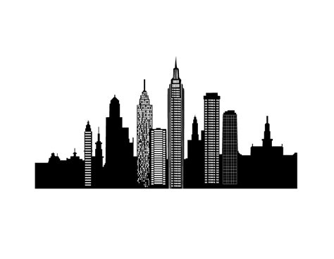 vector  york skyline silhouette stock photo picture