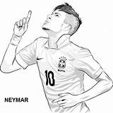 Neymar Para Colorir Coloring Pages Soccer Drawing sketch template
