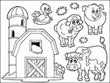 Farm Scene Drawing Coloring Pages Animals Getdrawings sketch template
