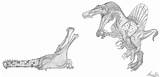 Saurian Sarcosuchus Spino Draco Sarco sketch template