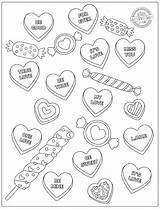 Coloring Heart Valentine Pages Hearts Cute Candy Printable Color Kids Print Popular Sweet Candies Activities Them sketch template