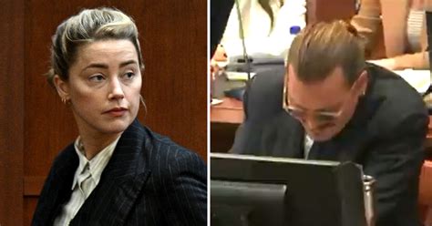 this video of johnny depp smiling as amber heard s lawyer imitates his