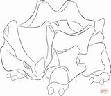 Pokemon Rhyhorn Coloring Pages Printable Drawing Color sketch template