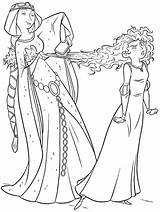 Merida Coloring Brave Pages Disney Princess Hair Curly Elinor Kids Queen Printable Brushing Sheet Getcolorings Library Color sketch template