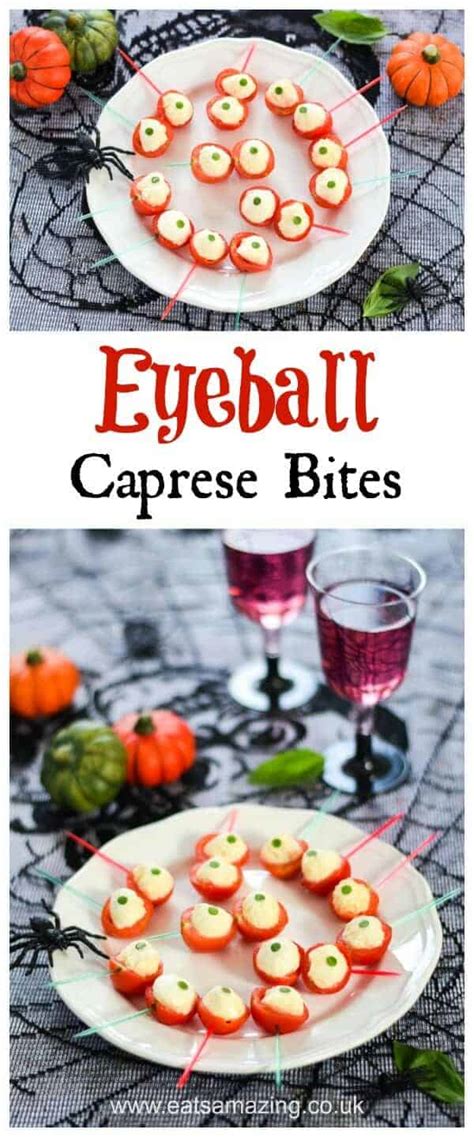 Spooky Eyeball Caprese Bites Fun Halloween Food Eats