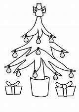 Outline Christmas Tree Drawing Clipart Clip Line Coloring Kids Silhouette Cake Outlines Colouring Easy Gifts Pages Presents Cliparts Drawings Star sketch template