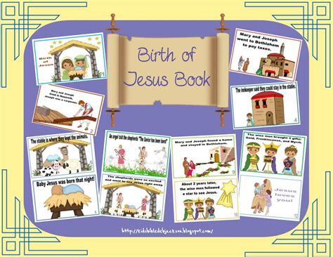 bible fun  kids birth  jesus book cards