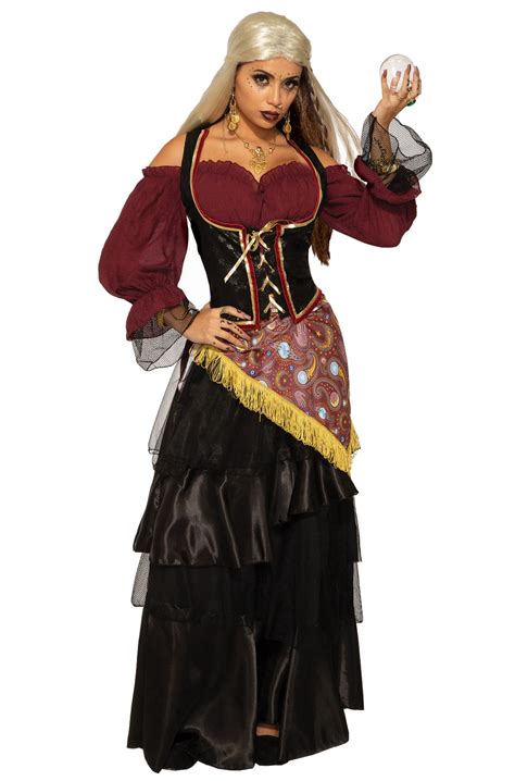 brand new dark fortune teller female gypsy adult costume