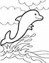 Golfinho Onda Saltando Desenhar Dolphins Rainforest Tudodesenhos Tubezzz sketch template