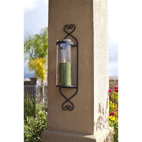 Iron Glass Cylinder Wall Sconce Candle Holder Free