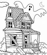 Coloring House Pages Halloween Kids Printable Haunted Colouring Castle Drawing Print Book Choose Board sketch template