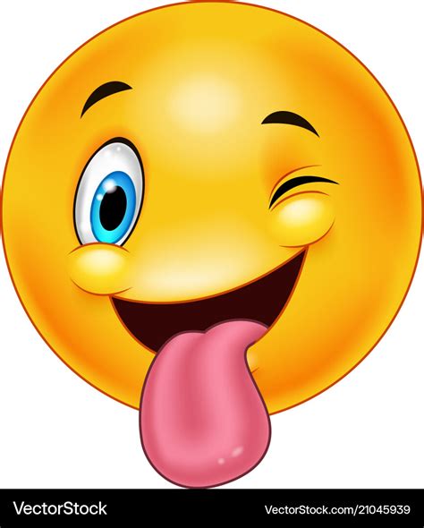 smiley emoticon  stuck  tongue  winking vector image