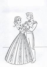 Frozen Coloring Anna Hans Kids Pages Print Dancing Easy Disney sketch template