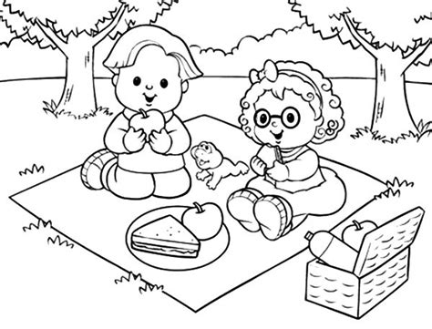 family picnic coloring pages netart