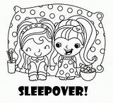 Sleepover Coloring Party Pages Spa Pajama Drawing Color Printable Invitations Slumber Print Girl Girls Birthday Pajamas Themed Activity Kids Drawings sketch template