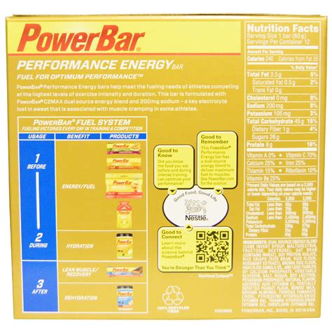 powerbar performance energy bar vanilla crisp  bars  oz