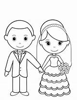 Coloring Wedding Pages Printable Groom Bride Kids Cartoon Personalized Drawing Party Name Couple Silhouette Colouring Para Colorear Print Book Books sketch template
