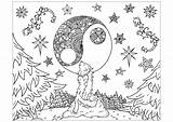 Loup Lobos Colorear Lupi Nuit Loups Lune Wolves Coloriages Colouring Howling Adulti Coloringbay Lobo Hurlant Etoiles Adultes Clair étoilée Tete sketch template