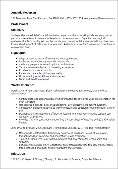 salesforce administration resume template  design tips