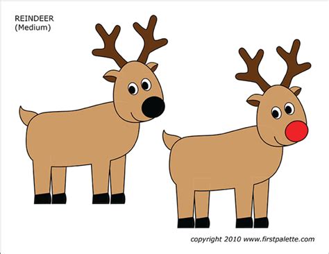 christmas reindeer  printable templates coloring pages