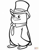Coloring Penguin Hat Pages Polar Pebble Printable Penguins Drawing Animals sketch template