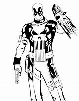 Deadpool Coloring Pages Punisher Printable Getcolorings Sheets Clipartmag Color sketch template