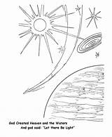 Creation Coloring Pages Bible Earth God Light Printables Created There Let Beginning Printable Night Story Sheets Heaven Sunday School Kids sketch template
