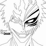 Ichigo Hollow Coloring Bleach Pages Lineart Template sketch template