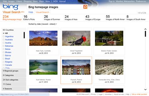 bing homepage visual search gallery view last month s bing homepage images