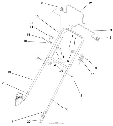 lawn boy  silverpro series lawnmower  sn   parts diagram  handle