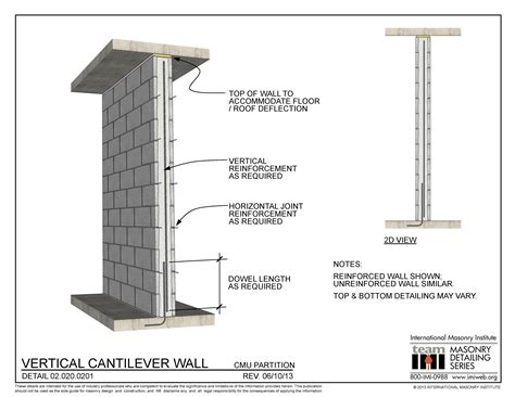 vertical cantilever wall international masonry institute