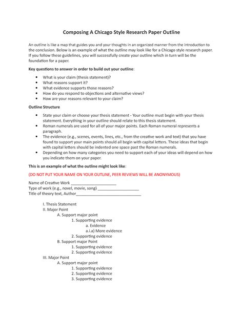 creative work outline composing  chicago style research paper