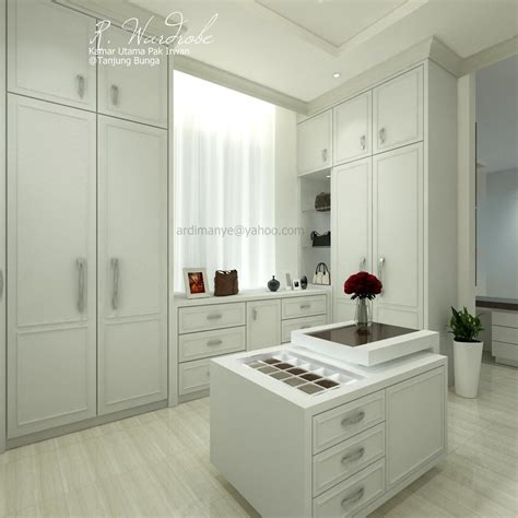 desain ruang wardrobe konsep putih modern klasik  desain interior