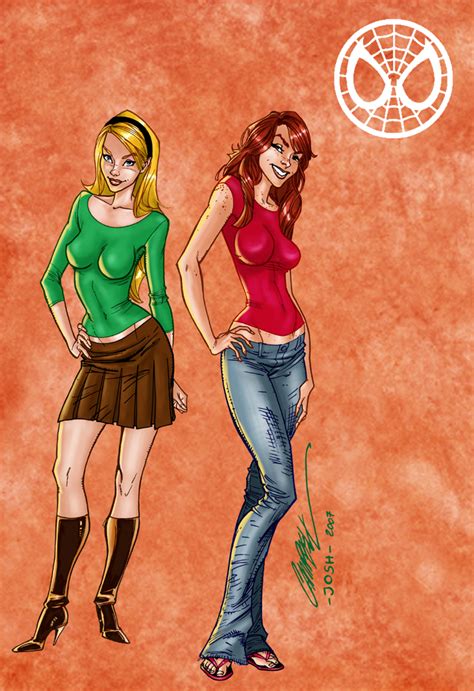 Skinny Pinup Girls Mary Jane And Gwen Stacy Lesbian Hentai